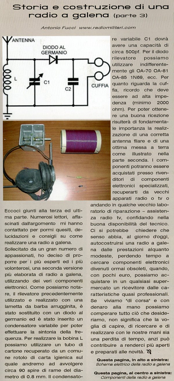 Storia e costruzione di una radio a galena