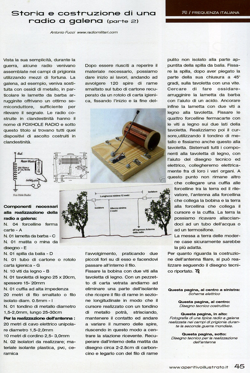 Storia e costruzione di una radio a galena